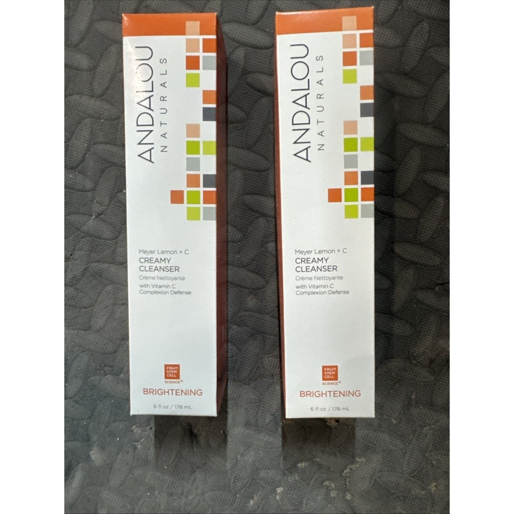 2 Pack Andalou Naturals Meyer Lemon + C Creamy Cleanser Brightening 6 Oz Each